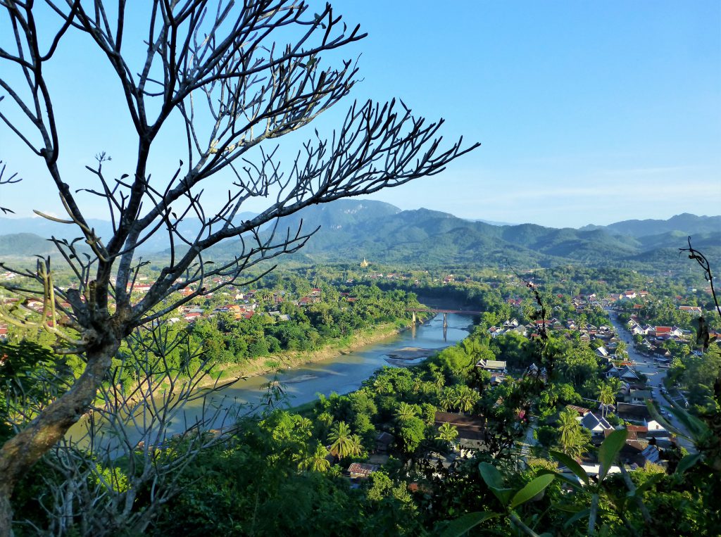 The Beautiful Sunset on Mount Phu Si in Luang Prabang