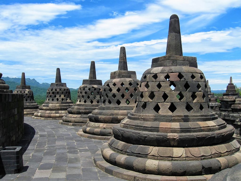 The Borobudur on Java, Indonesia