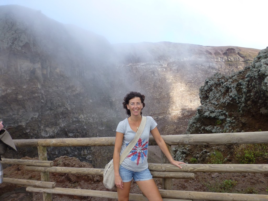 Climbing the Vesuvius at Ercolano, Italy