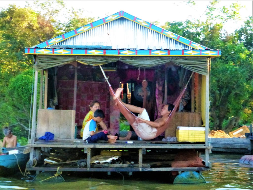 Drijvende stad op het Tonle Sap meer, Siem Reap - Cambodja