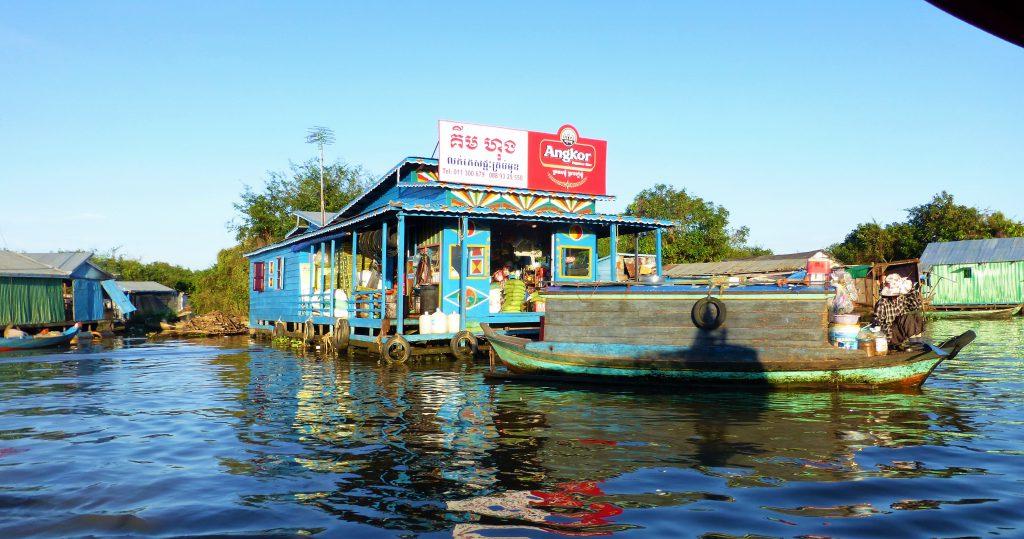 Drijvende stad op het Tonle Sap meer, Siem Reap - Cambodja