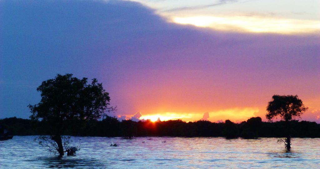 Zonsondergang, Siem Reap - Cambodja