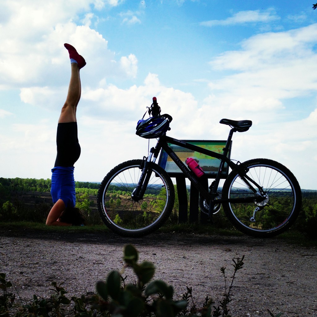 Hoofdstand en de mountainbike