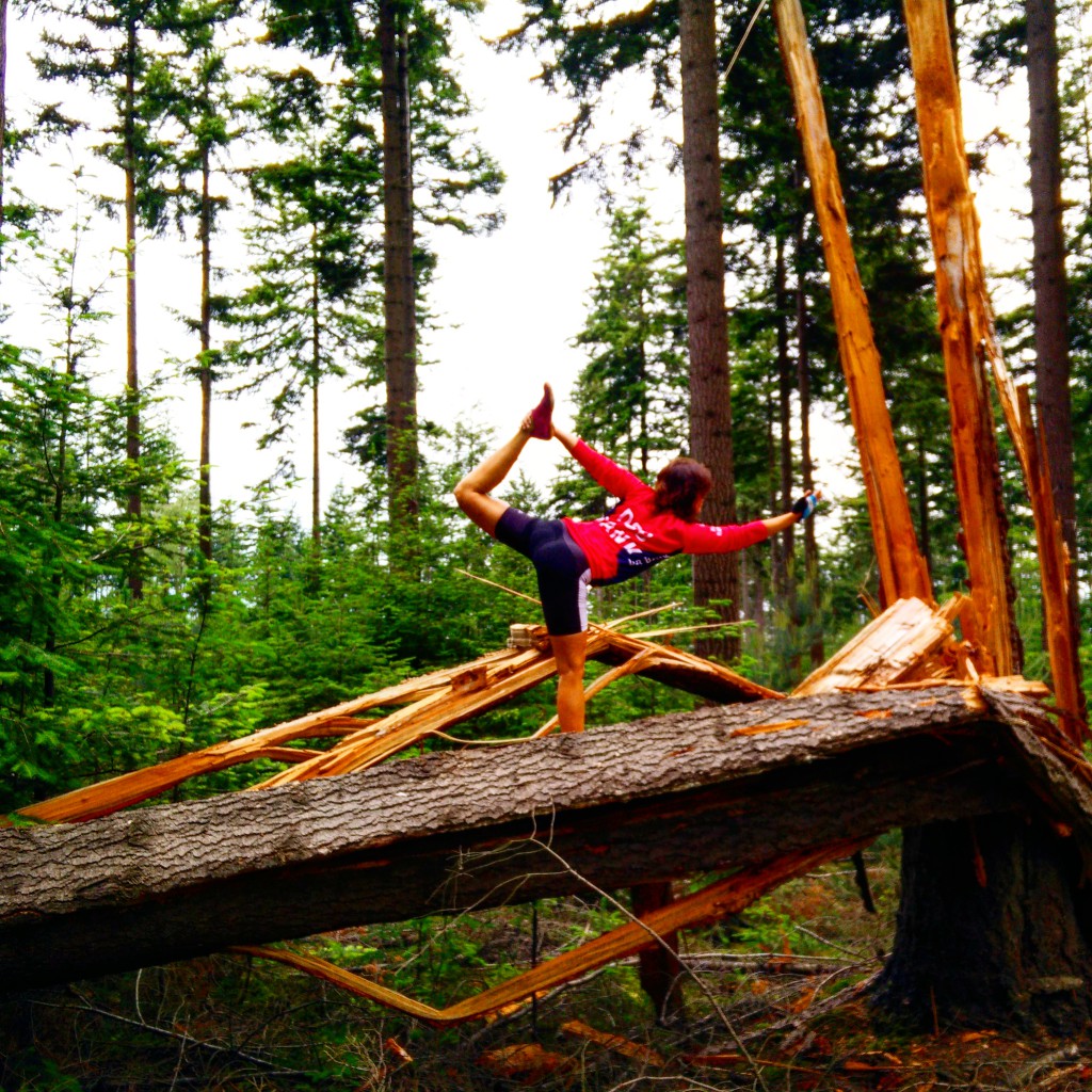 Dancers Pose on Broken Tree, Yoga