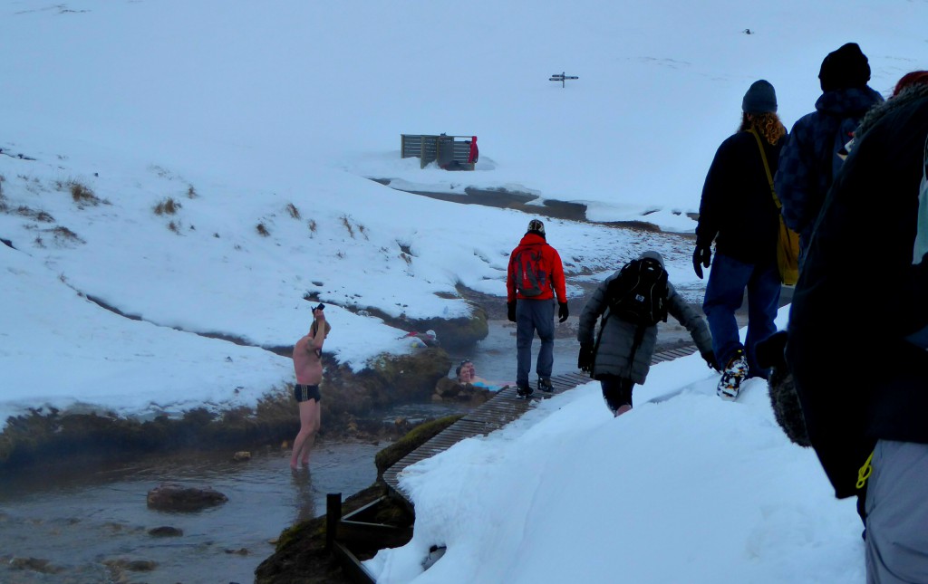 Badderen in een winterlandschap -IJsland