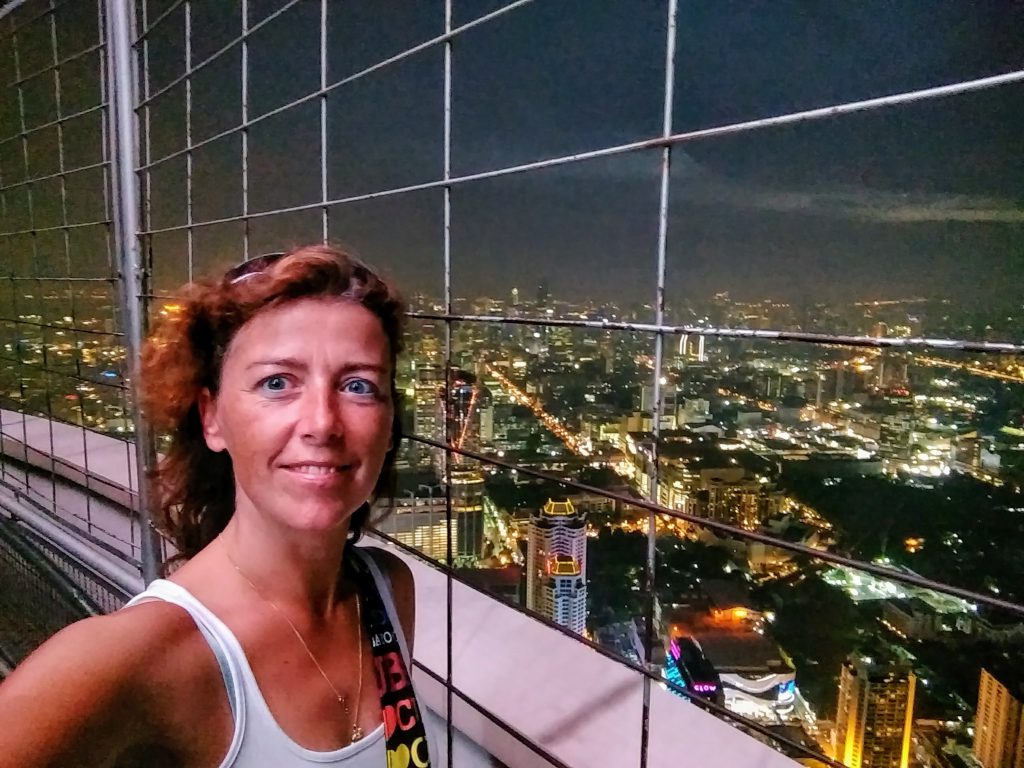 On top of Baiyoke Tower, Bangkok .. it was getting uncomfortable
