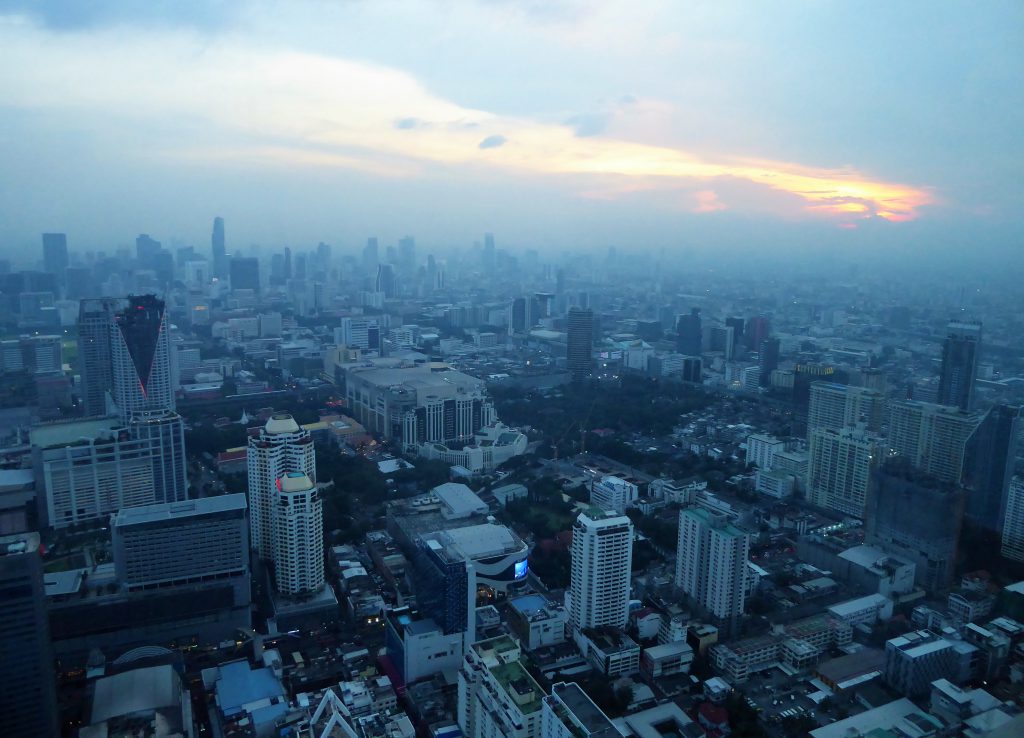 On top of Baiyoke Tower, Bangkok .. it was getting uncomfortable